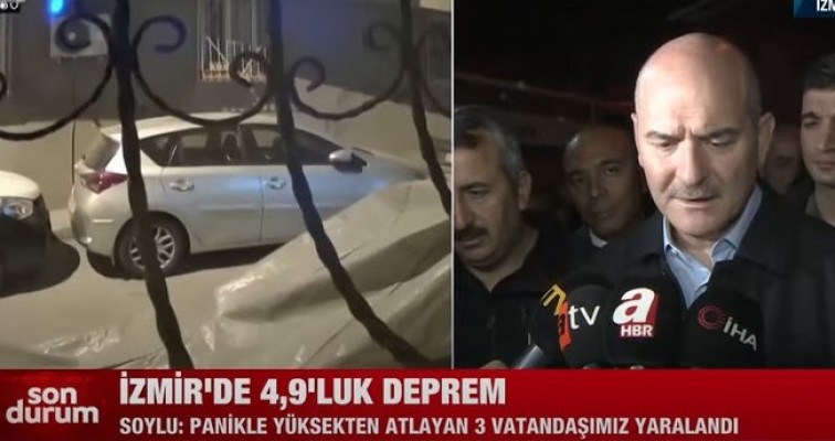İzmir'de 4,9 büyüklüğünde korkutan deprem