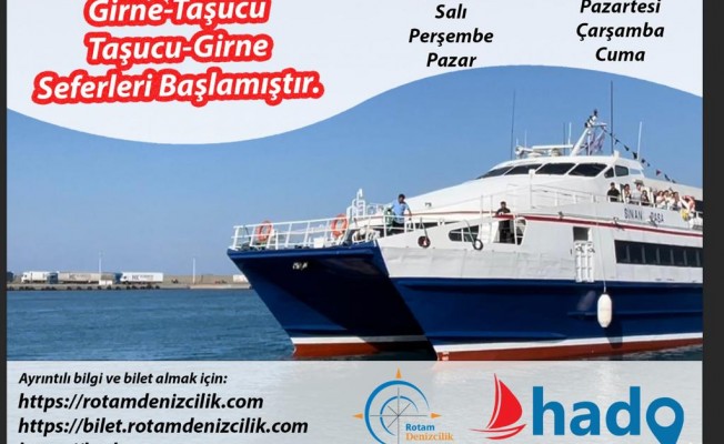 HADO'nun Taşucu-Girne seferleri pazartesi başlıyor