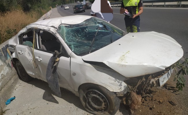 Lefkoşa – Girne yolunda trafik kazası...Artaç takla attı, yaralanan olmadı