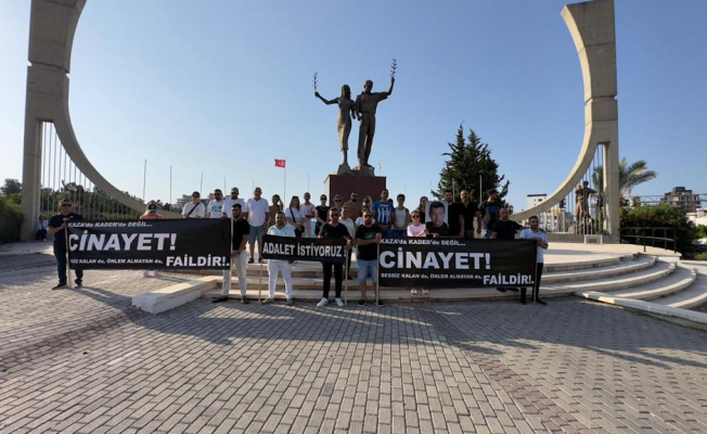 Trafik kazasında hayatını kaybeden Mustafa Nergiz için Girne’de eylem yapıldı