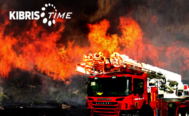 Girne’de bir işletmede çıkan yangın zarara neden oldu