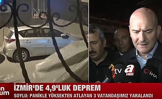 İzmir'de 4,9 büyüklüğünde korkutan deprem